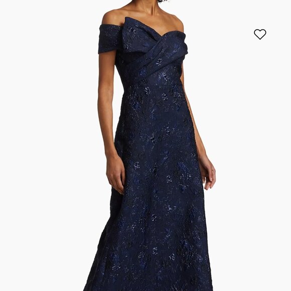 Teri Jon by Rickie Freeman Off-The-Shoulder Gown - Picture 10 of 13